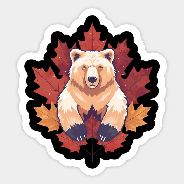 Bear with Maple leafs Canada Sticker by logiamerch